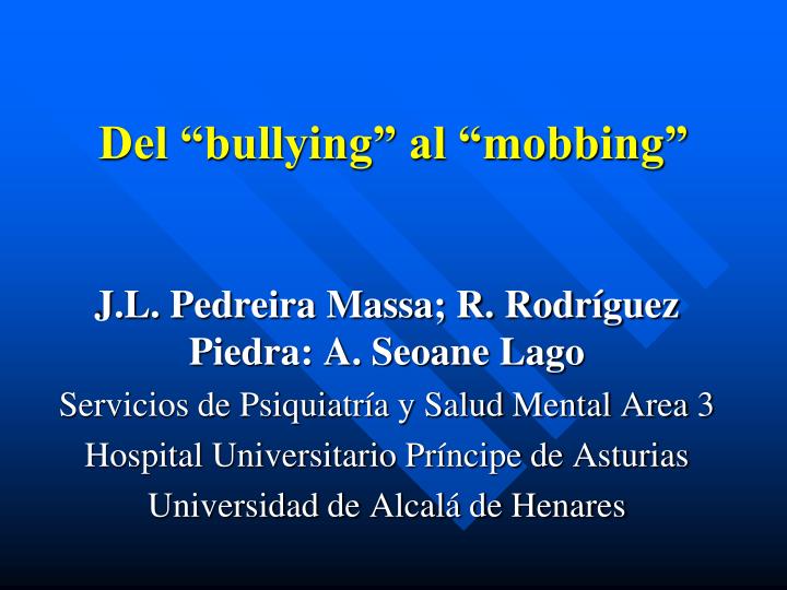 del bullying al mobbing