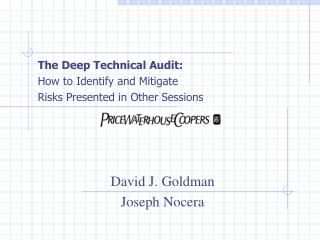 The Deep Technical Audit: How to Identify and Mitigate Risks Presented in Other Sessions