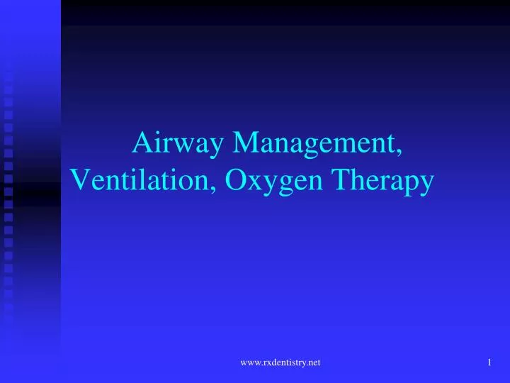airway management ventilation oxygen therapy
