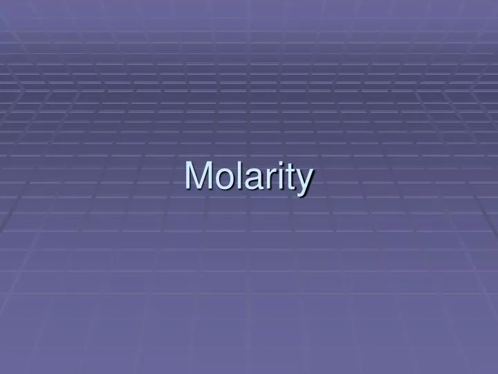 molarity
