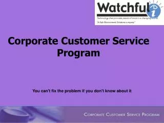 Corporate Customer Service Program