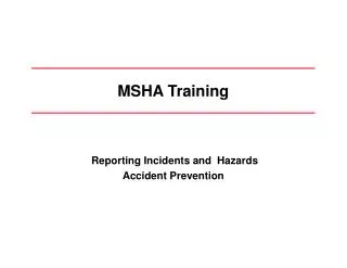 MSHA Training