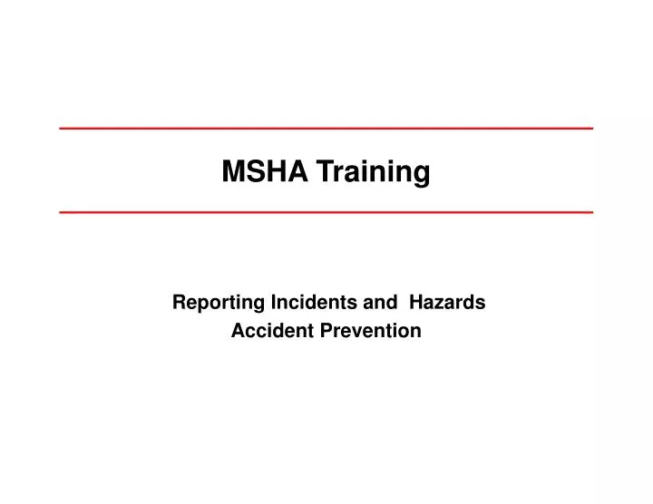 msha training