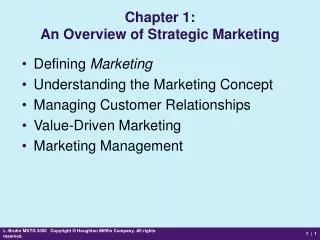 Chapter 1: An Overview of Strategic Marketing