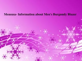 Mensusa- Information about Men's Burgundy Blazer