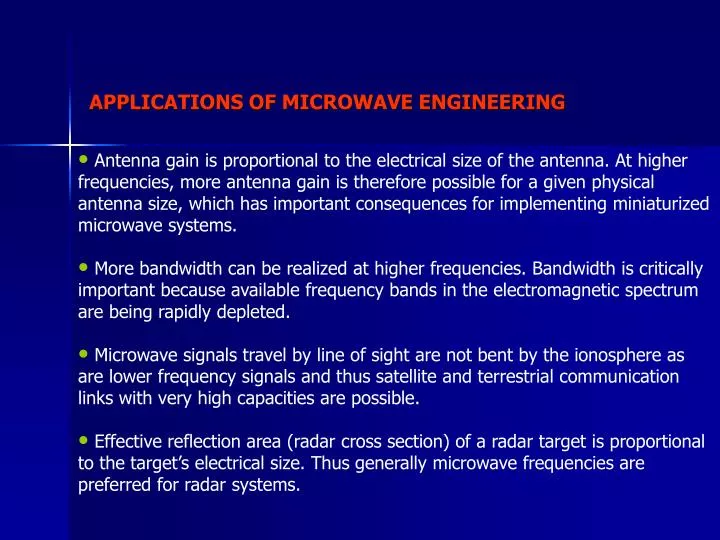 applications of microwave engineering