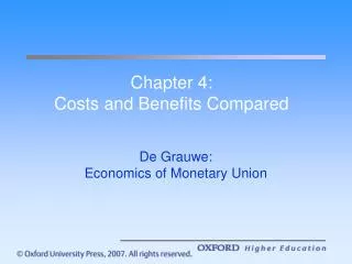 Chapter 4: Costs and Benefits Compared