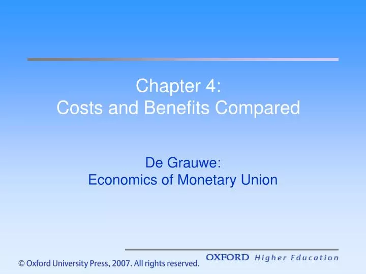 chapter 4 costs and benefits compared