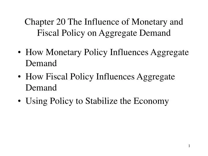 chapter 20 the influence of monetary and fiscal policy on aggregate demand