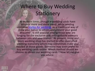 Where to buy wedding stationery