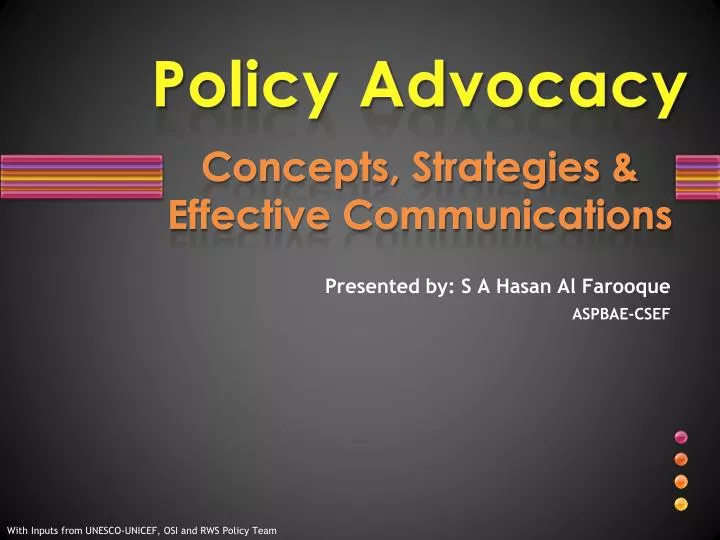 policy advocacy concepts strategies effective communications