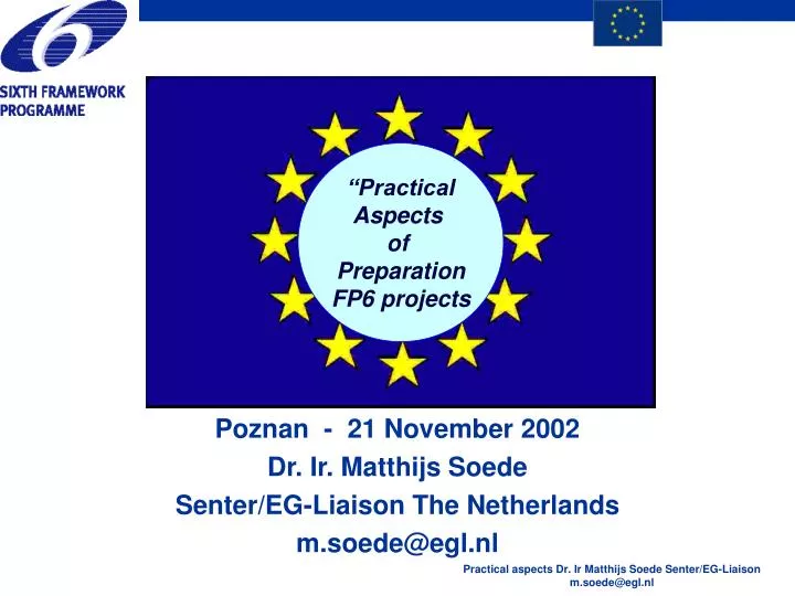 poznan 21 november 2002 dr ir matthijs soede senter eg liaison the netherlands m soede@egl nl