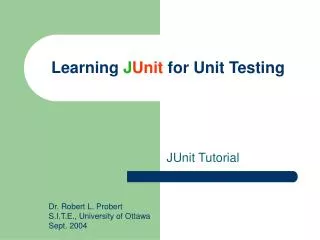 Learning J Unit for Unit Testing