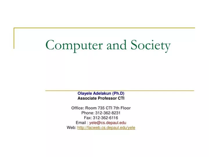 computer and society