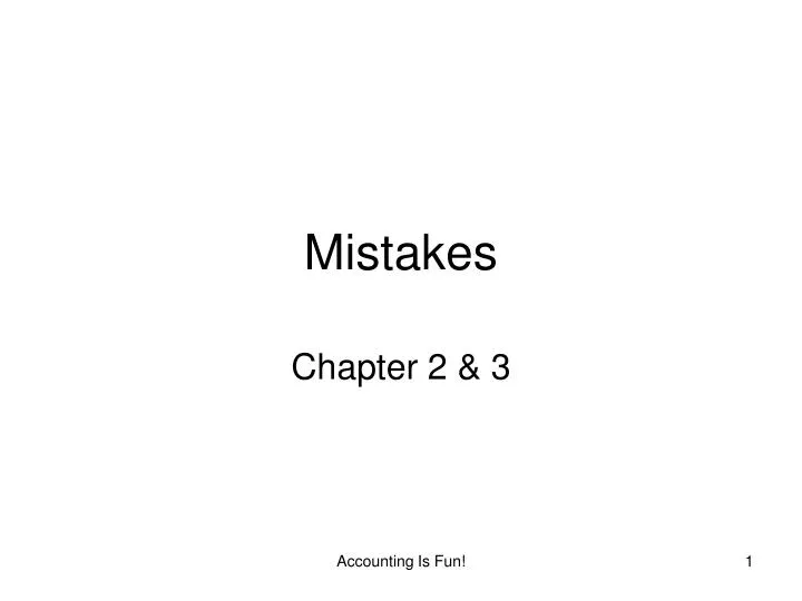 mistakes