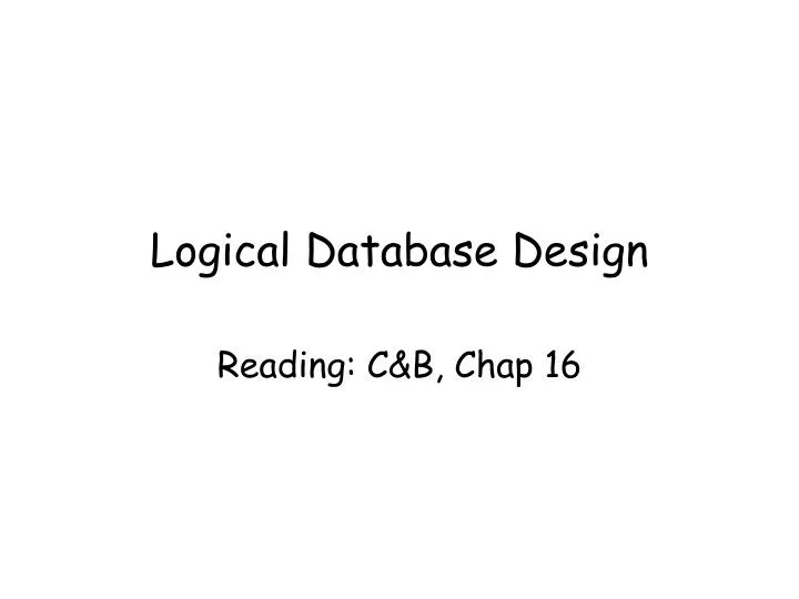 logical database design