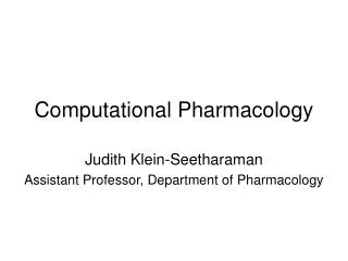 Computational Pharmacology