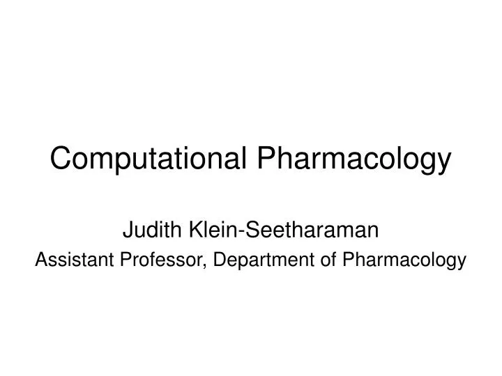 computational pharmacology