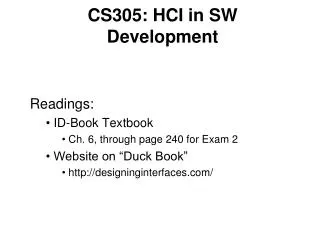CS305: HCI in SW Development