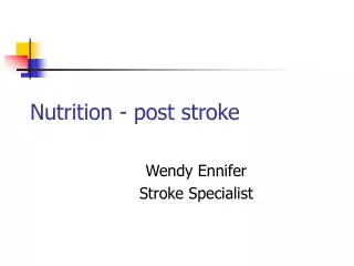 Nutrition - post stroke