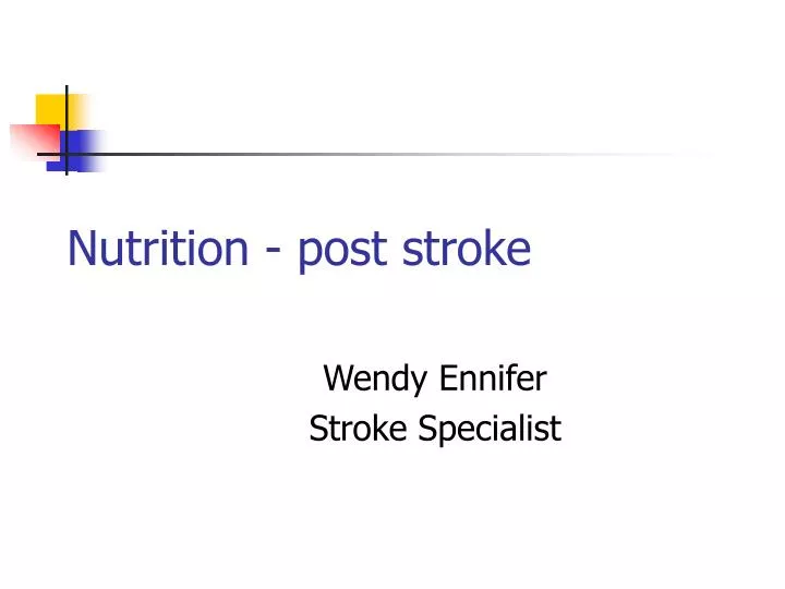 nutrition post stroke