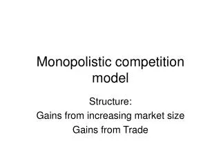 Monopolistic competition model