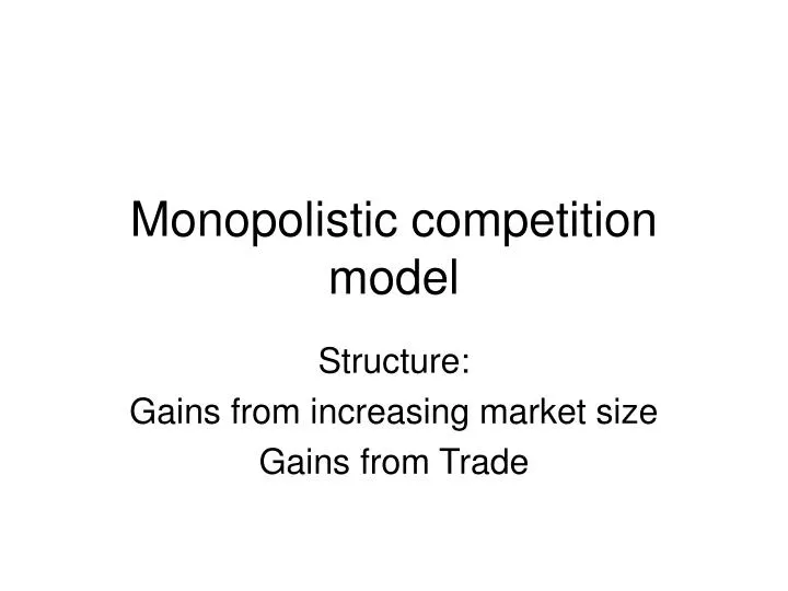 monopolistic competition model