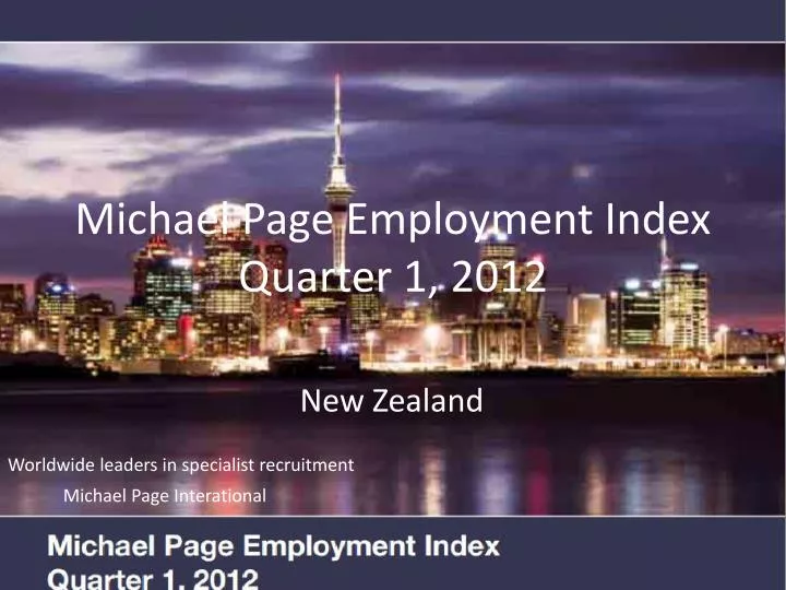 michael page employment index quarter 1 2012