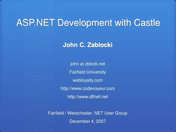 asp net development with castle