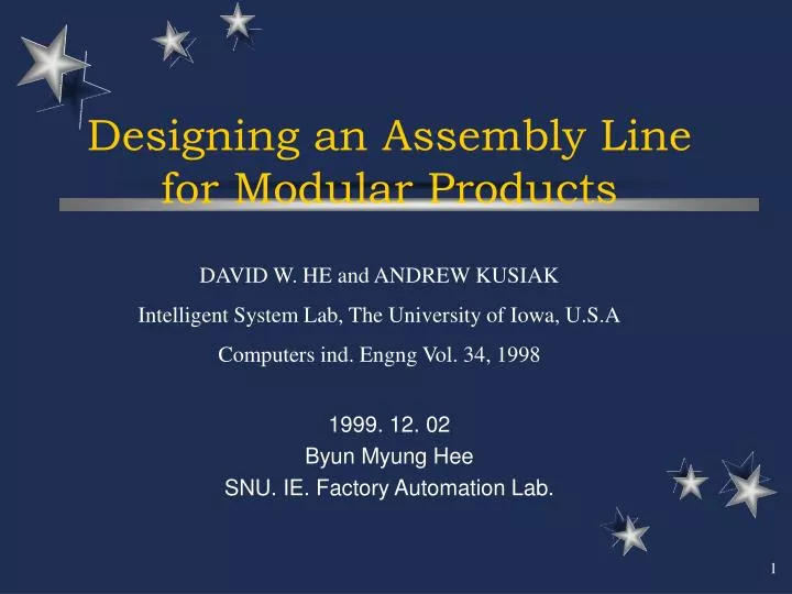 designing an assembly line for modular products