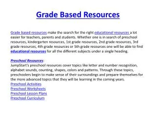 Grade Based Resources