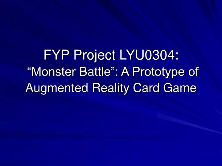 fyp project lyu0304 monster battle a prototype of augmented reality card game