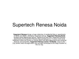Supertech Renesa, Supertech Group, Flats and Apartments in S