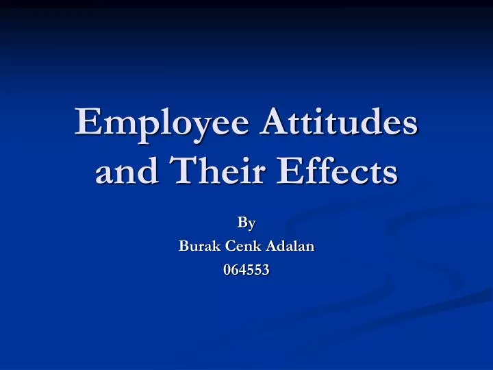 employee attitudes and their effects