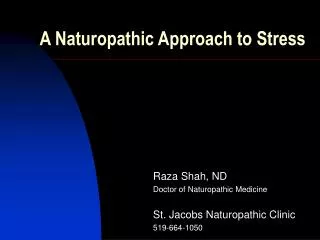 A Naturopathic Approach to Stress