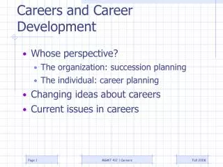 Careers and Career Development