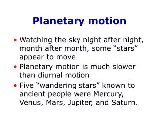 Planetary motion