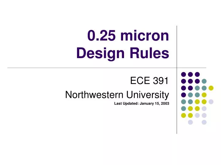 0 25 micron design rules