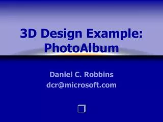 3D Design Example: PhotoAlbum