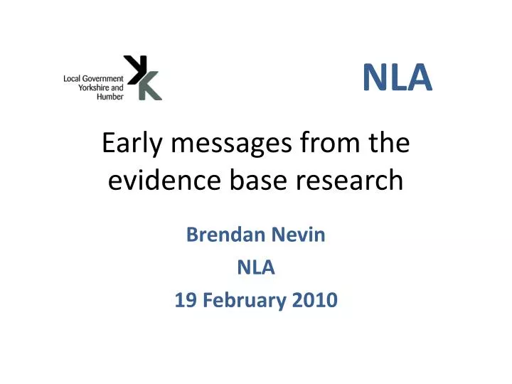 early messages from the evidence base research