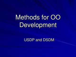 Methods for OO Development