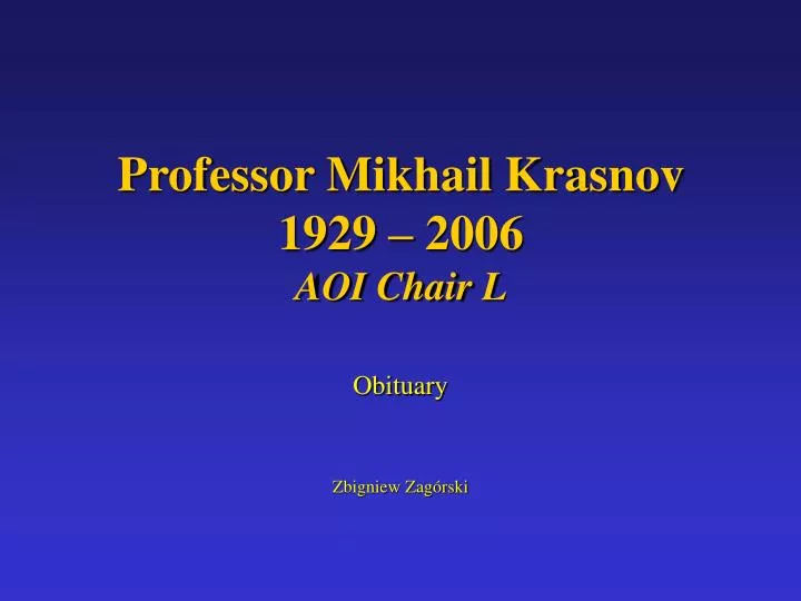 professor mikhail krasnov 1929 2006 aoi chair l