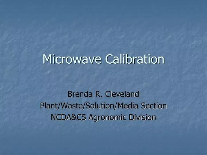 microwave calibration