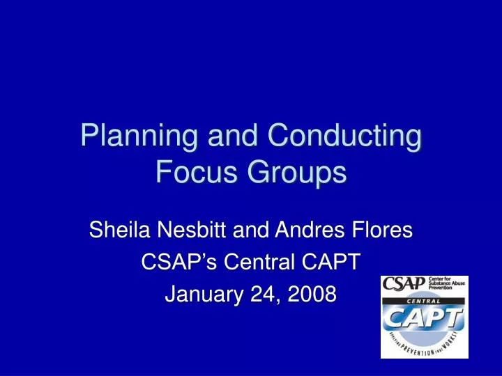 planning and conducting focus groups