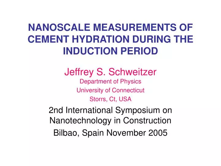 nanoscale measurements of cement hydration during the induction period