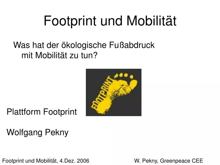 footprint und mobilit t