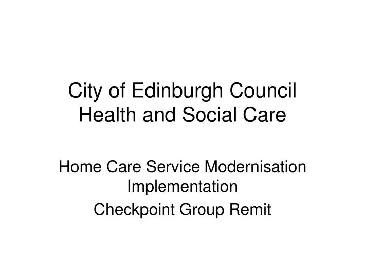 city of edinburgh council health and social care