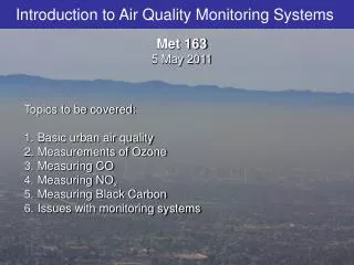 Introduction to Air Quality Monitoring Systems
