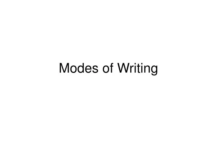 modes of writing