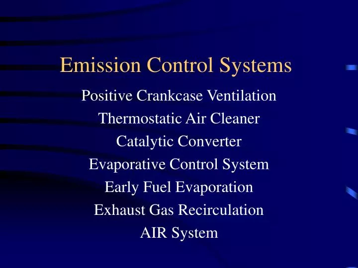 emission control systems